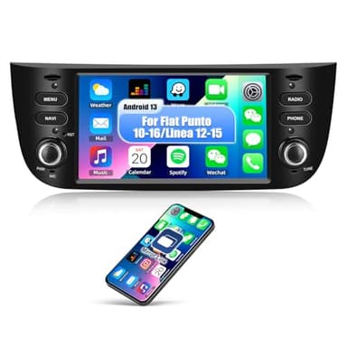 CAMECHO 1+32G Android 13 Autoradio per Fiat Punto 10-16/Linea 12-15 con Navigatore GPS, Stereo Auto con 7 Pollici Schermo,Bluetooth RDS WiFi SWC