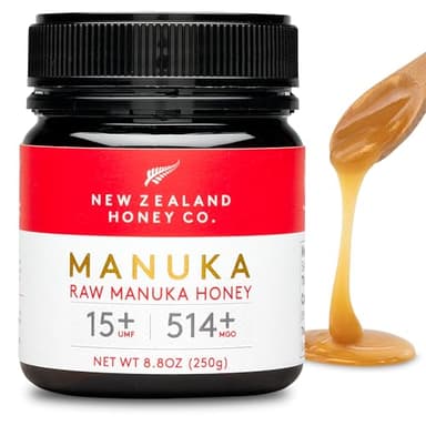 New Zealand Honey Co. Miele di Manuka MGO 514+ / UMF 15+ | Attivo e lordo | Prodotto in Nuova Zelanda | 250g