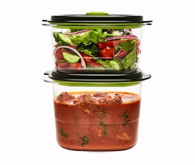 FoodSaver FFC025X Set di 2 Contenitori Salva Freschezza Sottovuoto con Funzione marinatura, 1 da 700 ml e 1 da 1.2 Litri, BPA Free, Indicatore del Vuoto, Trasparente, NC