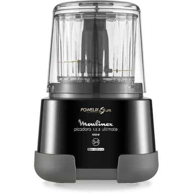 Moulinex dp810855 Tritatutto elettrica, 1000 W, 2 Lame Powerlife, capacità fino a 350 G/550 ML, Coperchio ermetico, sistema di protezione contro Il surriscaldamento, Nero