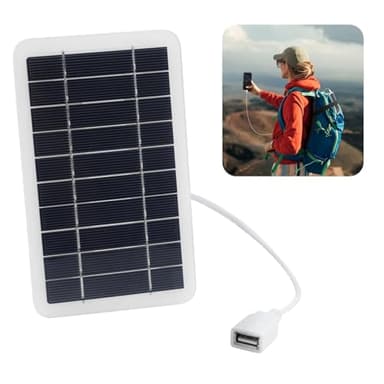 Pannello Solare Portatile da Viaggio 2W con Connettore USB 5V,Caricatore Solare per Cellulare, Power Bank, Attività all'Aperto,Impermeabile e Durevole