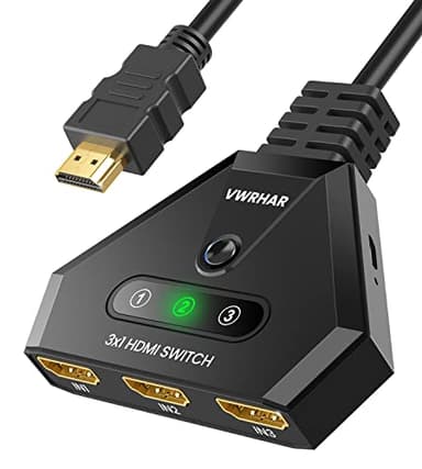 VWRHar Switch HDMI Sdoppiatore HDMI, HDMI Switch 4K Automatico/Manuale HDMI Splitter 3 in 1 Out, HDMI Switcher Supporta 4K/3D/HDR/UHD/1080P, Xbox, PS5/4/3, Blu-Ray Firestick, HDTV e Apple TV