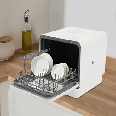 Lavastoviglie da tavolo Mini lavastoviglie da tavolo con/senza collegamento acqua, lavastoviglie portatile con serbatoio dell'acqua da 6 l e 4 programmi, per appartamenti, campeggio, camper e