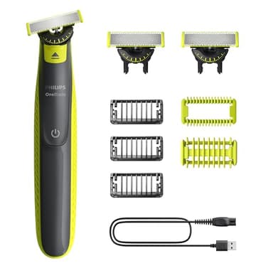Philips OneBlade 360 Autentico Regolabarba Elettrico per Viso e Corpo, Rasoio e Spazzola, 3x 360 Lame, 3x Pettine per Barba (1,3,5 mm), 1x Kit per il Corpo, QP2824/31