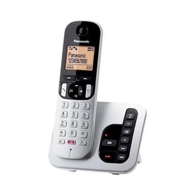 Panasonic KX-TGC260JTS Telefono Cordless Digitale con Segreteria Telefonica Digitale, Unità Base e 1 Ricevitore, ID Chiamante, Blocco Chiamate Indesiderate, Vivavoce, Modalità Eco One Touch, Argento