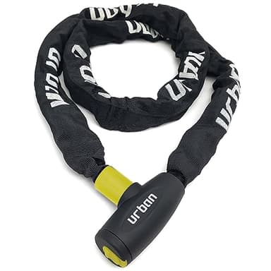 URBAN XK170 Lucchetto Bici, Catena Alta Sicurezza Acciaio Cementato Antitaglio ø8mm, Catenaccio per Ancoraggio Antifurto Moto Bicicletta, Antigraffio, Lunghezza Ottimale per un Facile Trasporto, 170cm