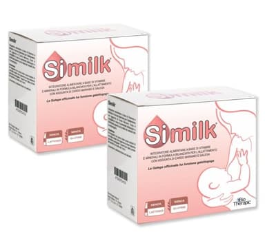 SIMILK | INTEGRATORE ALLATTAMENTO | a Base di Vitamine e Minerali con aggiunta di Galega, Cardo Mariano e calcio | Specifico per la mamma che allatta | 60 Bustine | 2 Confezioni