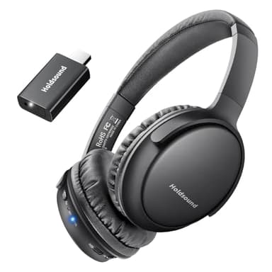 Holdsound Cuffie TV Wireless, Wireless TV Auricolare Per Gli Anziani Con Portatile USB Trasmettitore, Plug And Play, Nessun Ritardo Audio, Leggero E Confortevole, 50 m Gamma, 20 Ore Di Intrattenimento