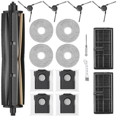 UPUPDAY Accessori Ricambi per Dreame X40 Ultra Complete /X40 Master /L40 Ultra, Ricambi per Mova P50 Pro Ultra, 1 TriCut Spazzola Principale, 2 Filtro, 4 Sacchetti, 4 Panni, 4 Spazzole Laterali