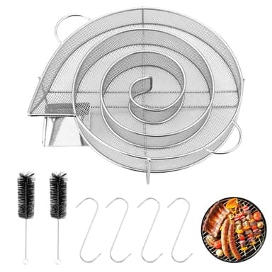 Affumicatore Barbecue Portatile,Generatore Fumo Freddo con Manico,Con 2 Spazzola, 4 Ganci,per griglie, affumicatori e forni per affumicatura, riutilizzabili