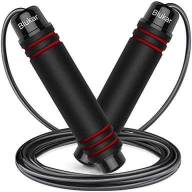 Blukar Corda per Saltare Professionale, Speed Corda di Salto Regolabile con Manico in Schiuma Morbida, Regolatore di Lunghezza, Jumping Rope per Fitness, Boxe, Perdere Peso, Sport