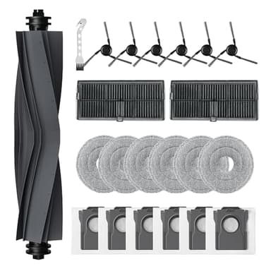 Kaiyaner 22 pezzi Accessori per Dreame X40 Ultra/L40 Ultra/X40 Ultra Complete/X40 Master/MOVA P50 Pro Ultra con 1 spazzola principale 6 Sacchetti 6 panni per mocio 6 spazzole laterali e 2 filtri HEPA