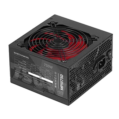 Mars Gaming MPIII750, Alimentatore PC ATX 750W, 5 Anni di Garanzia, 85% di Efficienza, Sistema APFC Digitale, Ventola FDB 120mm AI-RPM, Tecnologie DC-DC e SMD, Cavi Piatti Extra-Lunghi, Nero